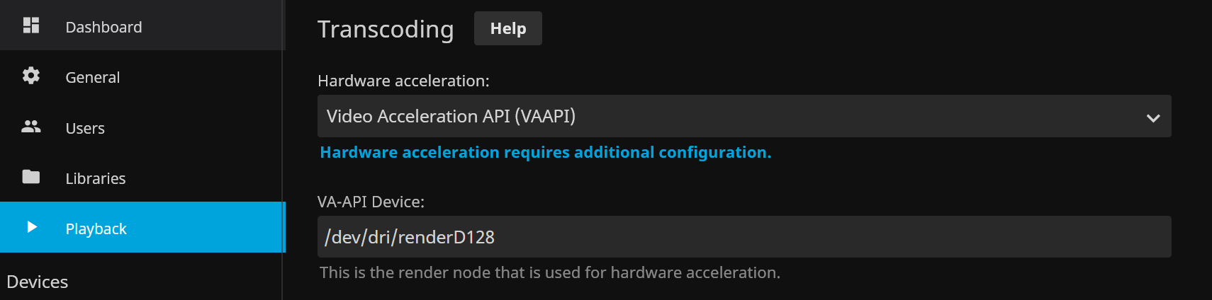 Jellyfin Configuration for VA-API